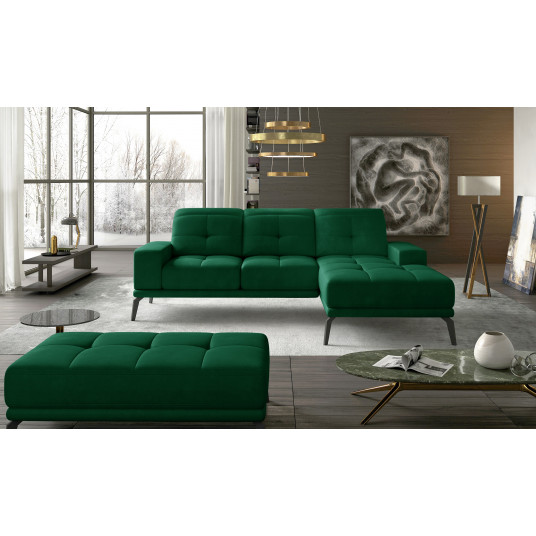  Komplektas kampinė sofa ir pufas Torrense žalia 