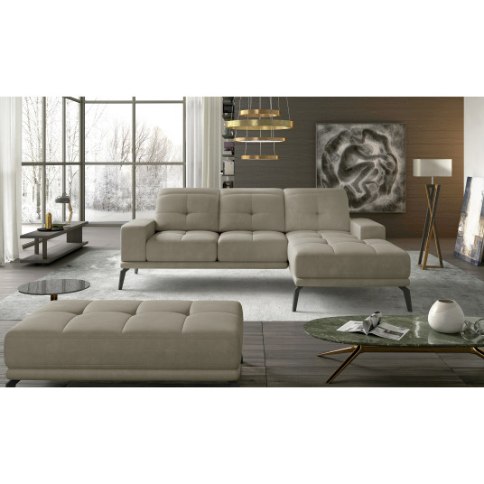 Komplektas kampinė sofa ir pufas Torrense beige