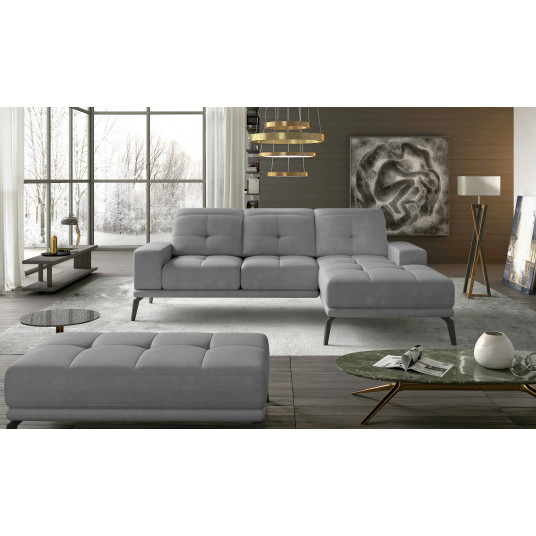  Komplektas kampinė sofa ir pufas Torrense pilka 