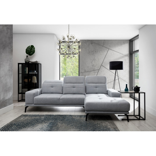 Komplektas kampinė sofa ir pufas Torrense pilka