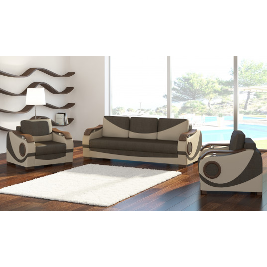  Sofa su dviem foteliais Puerto 3+1+1 ruda 