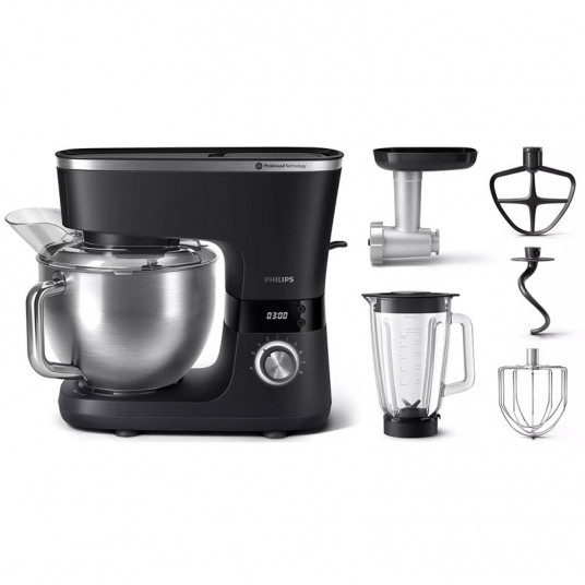  Kitchen machine 5,5 L + acc-s, Philips, black 