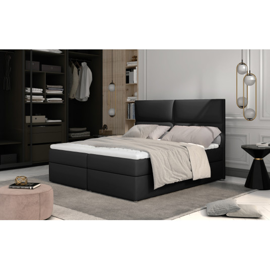  Continental lova su patalynės dėže Amber 145x210, juoda, audinys Soft 11 