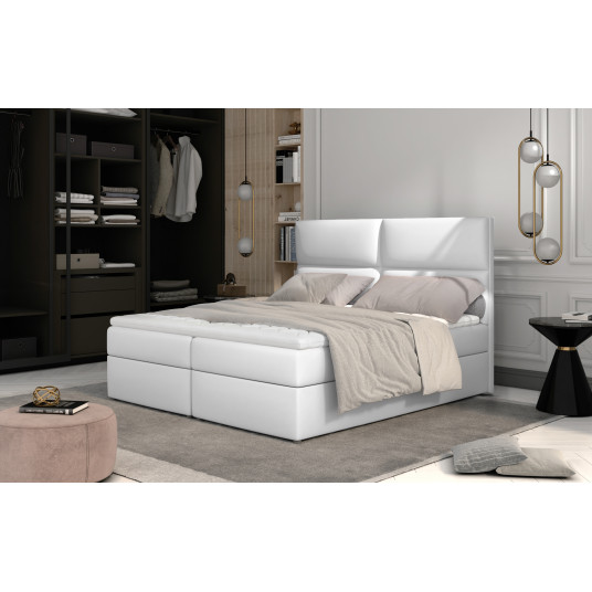 Continental lova su patalynės dėže Amber 145x210, balta, audinys Soft 17