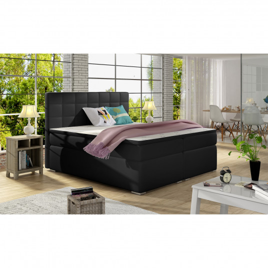 Continental lova su patalynės dėže Alice 180X200, juoda, audinys Soft 11