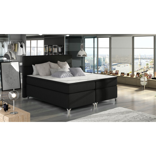  Continental lova su patalynės dėže Amadeo 160X200, juoda, audinys Sawana 14 