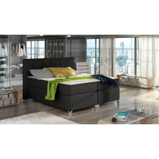 Continental lova su patalynės dėže Basilio 180X200, juoda, audinys Soft 11