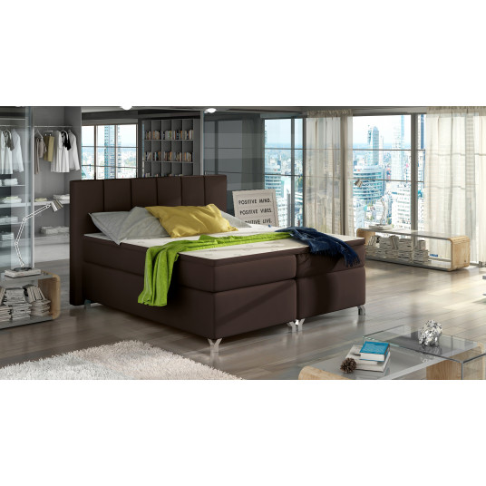 Continental lova su patalynės dėže Basilio 140X200, ruda, audinys Soft 66