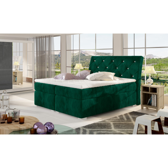 Continental lova su patalynės dėže Balvin 160X200, žalia, audinys Kronos 19