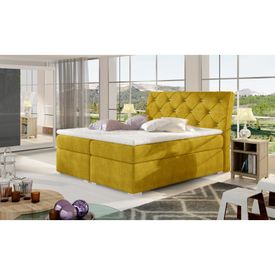  Continental lova su patalynės dėže Balvin 160X200, geltona, audinys Omega 68 