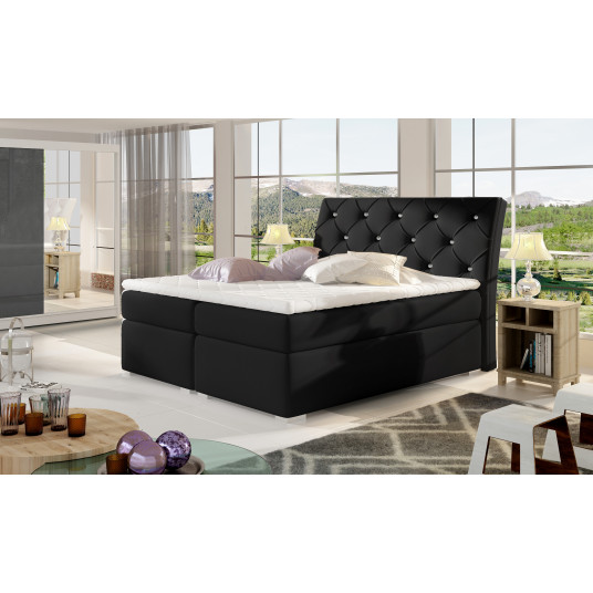 Continental lova su patalynės dėže Balvin 140X200, juoda, audinys Soft 11