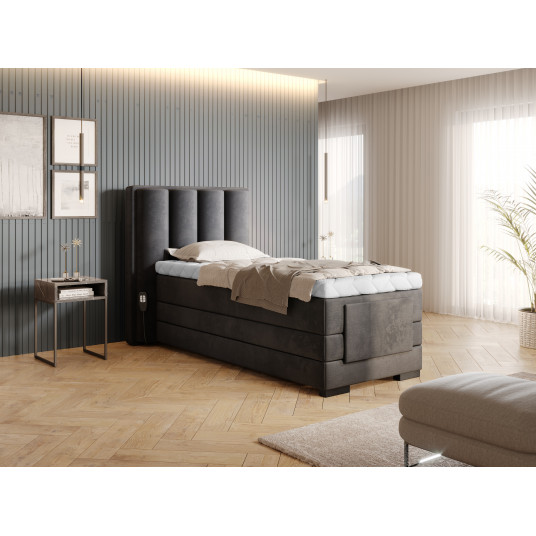 Elektrinė continental lova Veros 90x200, pilka, audinys Nube 6