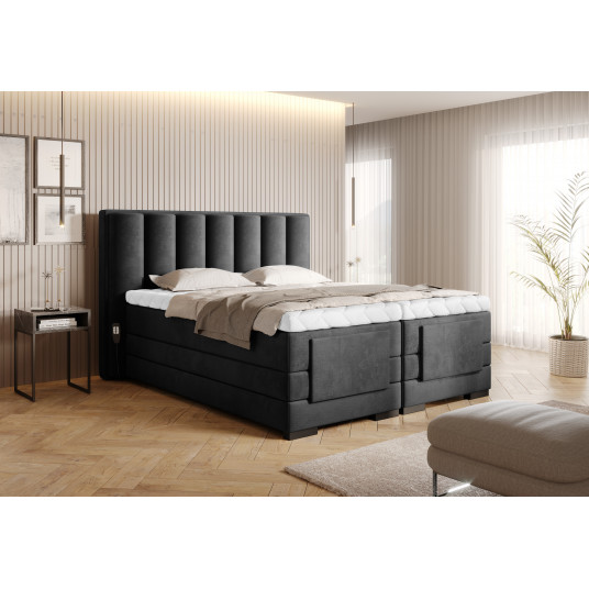 Elektrinė continental lova Veros 180x200, pilka, audinys Nube 6