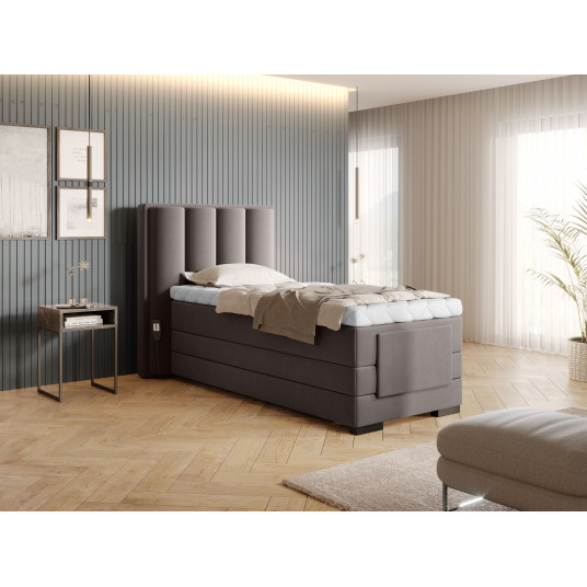 Elektrinė continental lova Veros 90x200, pilka, audinys Savoi 7