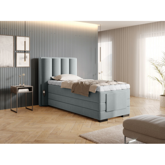 Elektrinė continental lova Veros 90x200, pilka, audinys Savoi 100