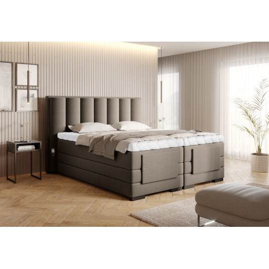  Elektrinė continental lova Veros 180x200, beige, audinys Vero 18 