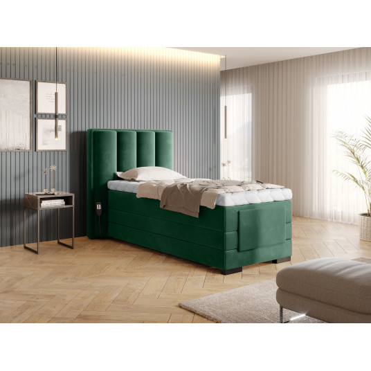  Elektrinė continental lova Veros 90x200, žalia, audinys Lukso 35 