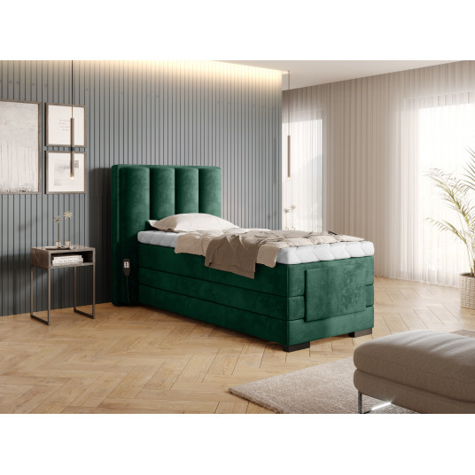Elektrinė continental lova Veros 90x200, žalia, audinys Nube 35