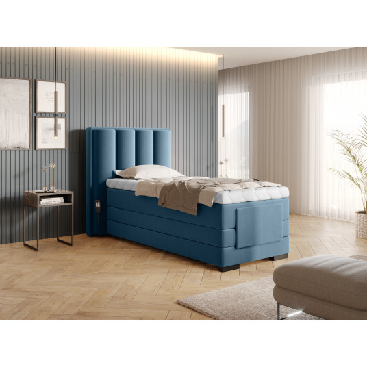 Elektrinė continental lova Veros 90x200, mėlyna, audinys Savoi 38