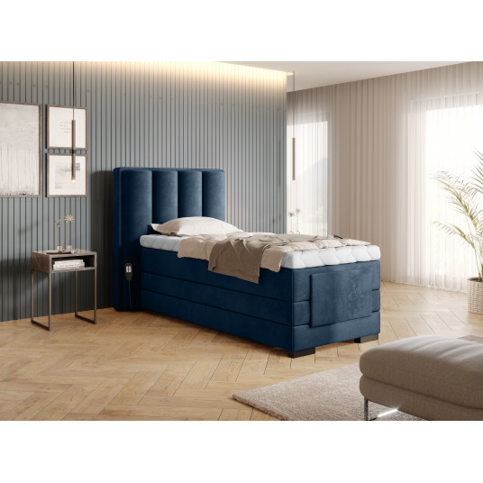 Elektrinė continental lova Veros 90x200, mėlyna, audinys Nube 40