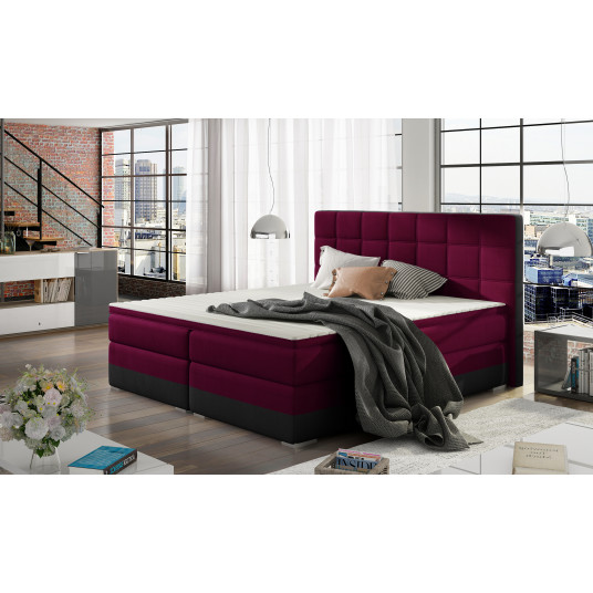  Continental lova su patalynės dėže Damaso 160X200, raudona, audinys Mat Velvet 68, Mat Velvet 99 