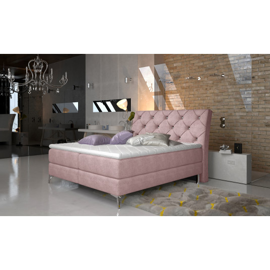 Continental lova su patalynės dėže Adel 140X200, rausva, audinys Omega 91