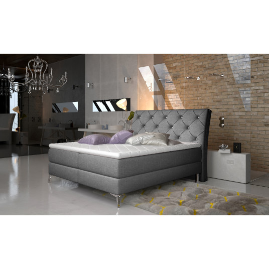 Continental lova su patalynės dėže Adel 140X200, pilka, audinys Sawana 05
