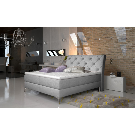 Continental lova su patalynės dėže Adel 160X200, pilka, audinys Sawana 21