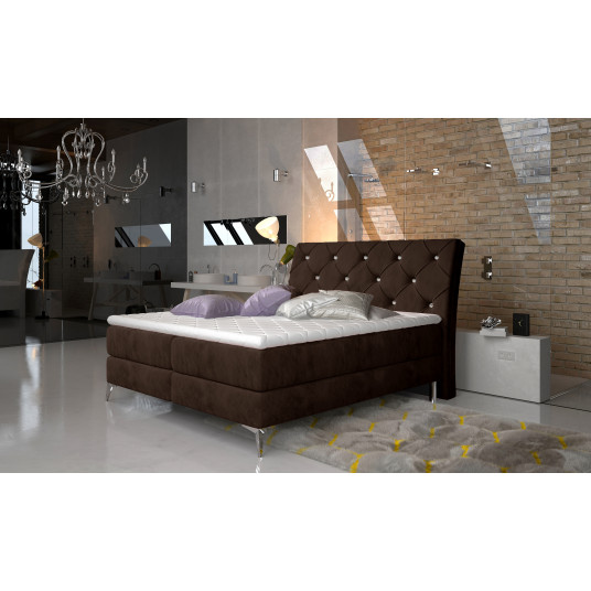  Continental lova su patalynės dėže Adel 160X200, ruda, audinys Kronos 06 