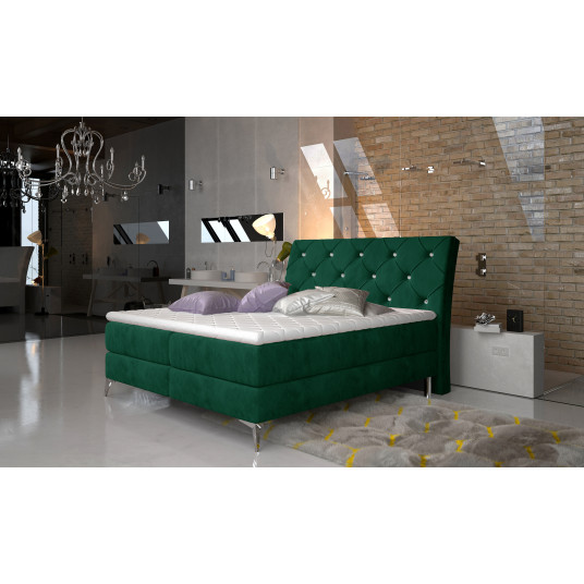 Continental lova su patalynės dėže Adel 140X200, žalia, audinys Kronos 19