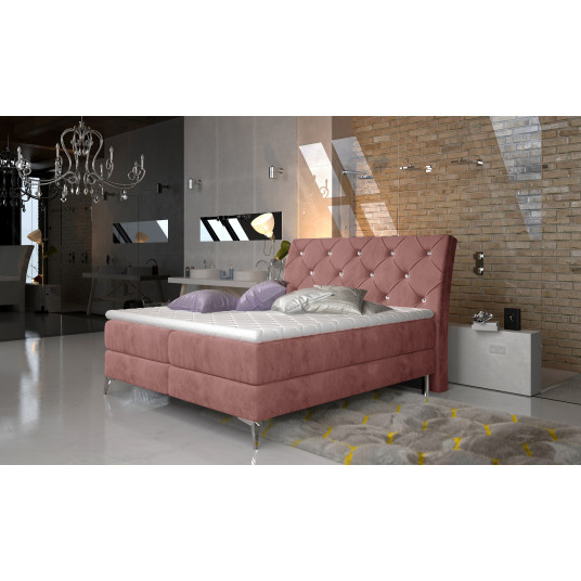 Continental lova su patalynės dėže Adel 160X200, rausva, audinys Kronos 29