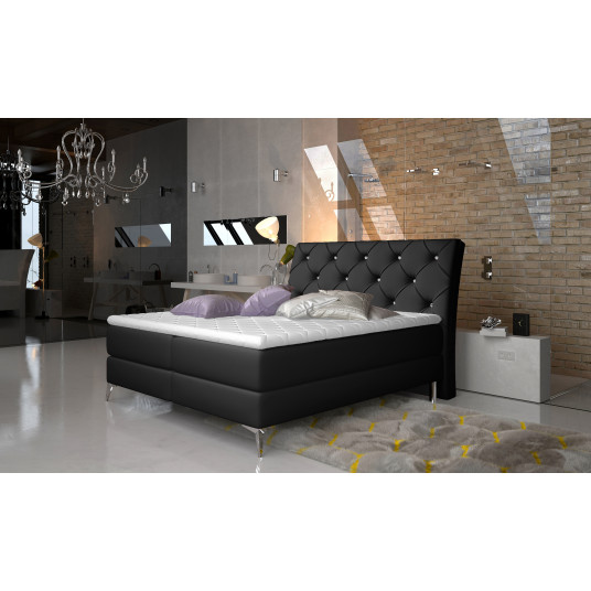  Continental lova su patalynės dėže Adel 140X200, juoda, audinys Soft 11 