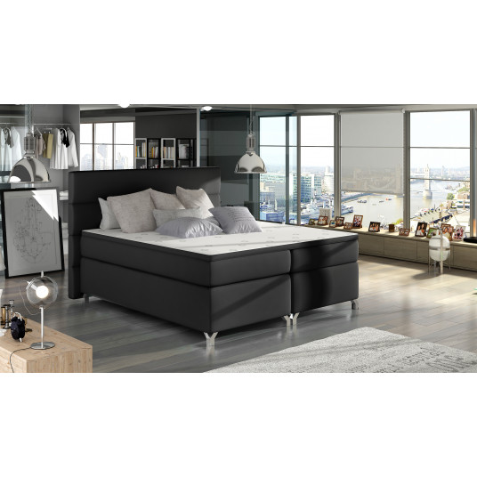 Continental lova su patalynės dėže Amadeo 140X200, juoda, audinys Soft 11