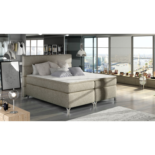  Continental lova su patalynės dėže Amadeo 140X200, pilka, audinys Soft 29 
