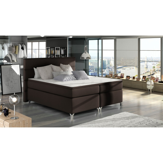 Continental lova su patalynės dėže Amadeo 140X200, ruda, audinys Soft 66