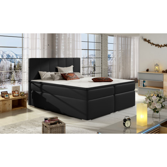 Continental lova su patalynės dėže Bolero 140X200, juoda, audinys Soft 11