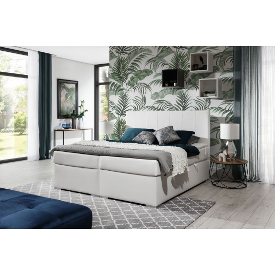 Continental lova su patalynės dėže Bolero 140X200, balta, audinys Soft 17