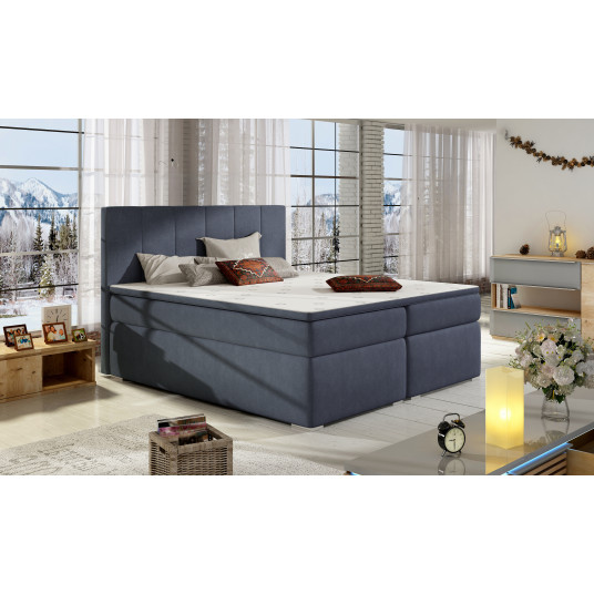 Continental lova su patalynės dėže Bolero 160X200, mėlyna, audinys Soro 76