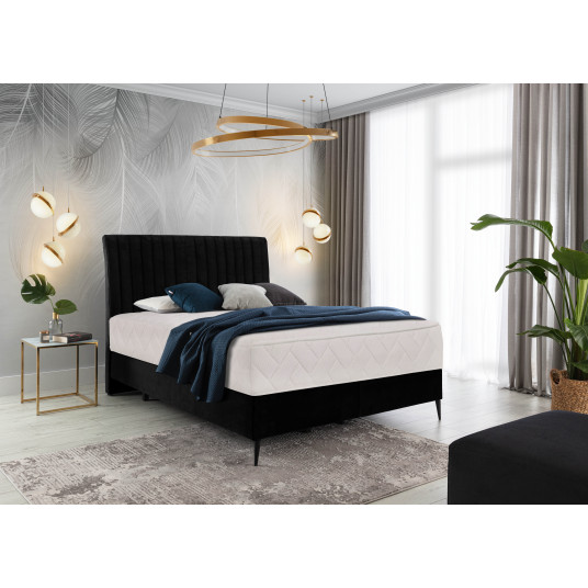 Continental lova Blanca 180x200, juoda, audinys Lukso 10