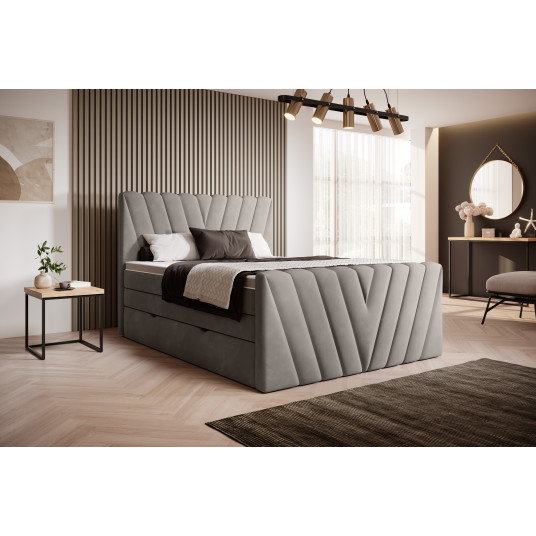 Continental lova su patalynės dėže Candice 180X200, pilka, audinys Loco 4
