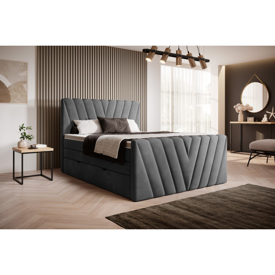 Continental lova su patalynės dėže Candice 180X200, pilka, audinys Loco 06