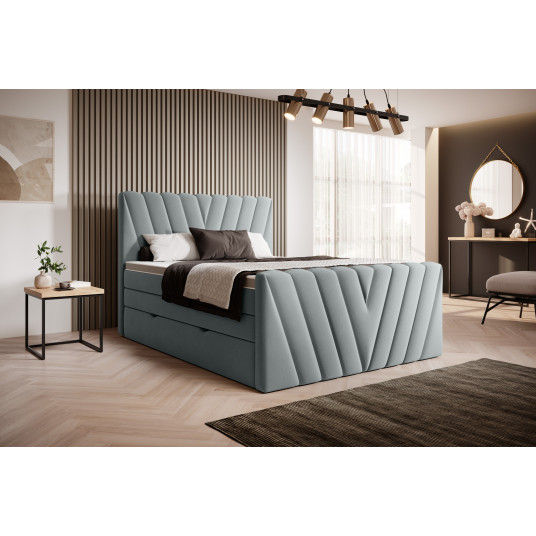  Continental lova su patalynės dėže Candice 180X200, mėlyna, audinys Savoi 100 