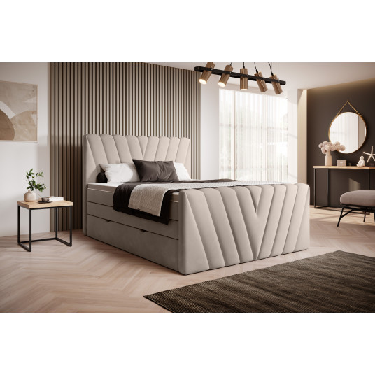 Continental lova su patalynės dėže Candice 180X200, beige, audinys Sola 18