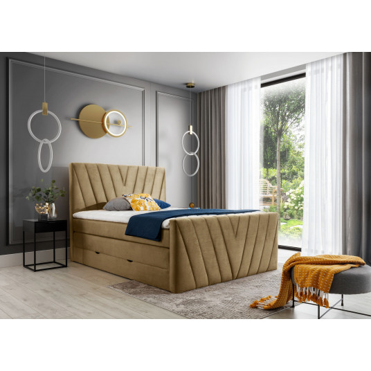 Continental lova su patalynės dėže Candice 180X200, ruda, audinys Nube 20