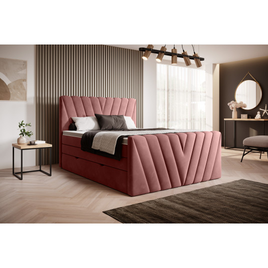 Continental lova su patalynės dėže Candice 180X200, rausva, audinys Lukso 24
