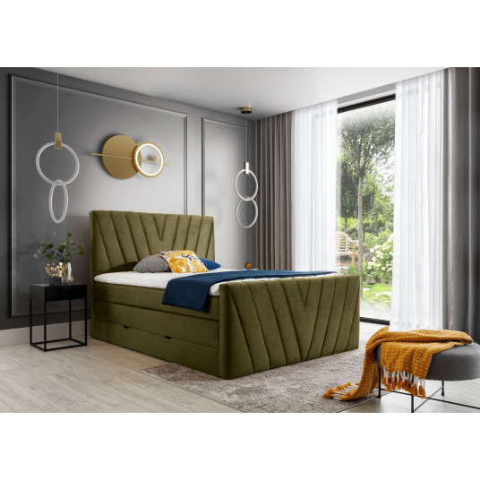 Continental lova su patalynės dėže Candice 160X200, žalia, audinys Nube 33