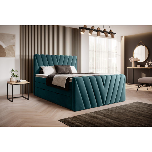 Continental lova su patalynės dėže Candice 160X200, žalia, audinys Lukso 39