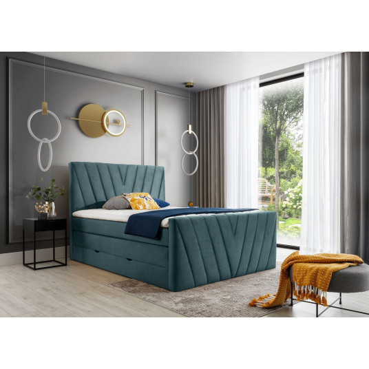 Continental lova su patalynės dėže Candice 180X200, mėlyna, audinys Monolith 76