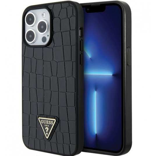 Guess Croco Triangle Logo Case for Apple iPhone 15 Pro Max