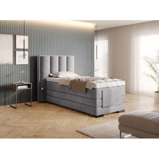 Elektrinė continental lova Veros 90x200, pilka, audinys Nube 3